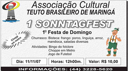 1º SonntagFest - (1º festa de domingo)