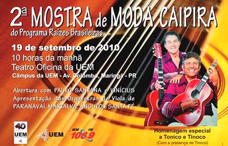 Mostra de Moda Caipira homenageia a Tonico e Tinoco