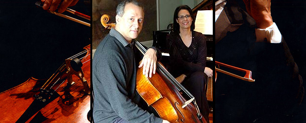Música: Antonio Meneses (violoncelo) e Celina Szrvinsk (piano)