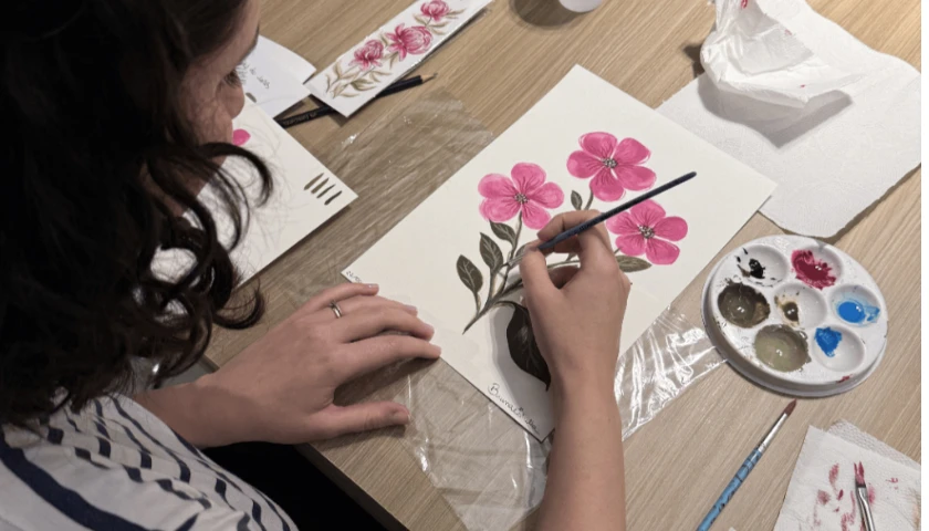 Oficina de Pintura Floral com Guache