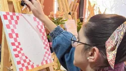 Tintê experiência criativa de pintura em tela