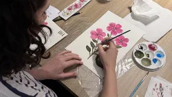 Workshop de pintura floral com guache